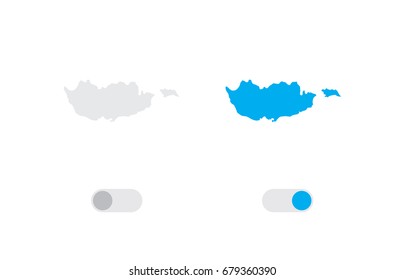 An Active and Inactive Illustrated Country Shape of  Cyprus