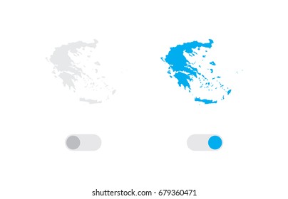 An Active and Inactive Illustrated Country Shape of  Greece