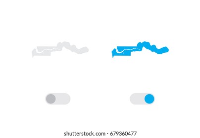 An Active and Inactive Illustrated Country Shape of  Gambia