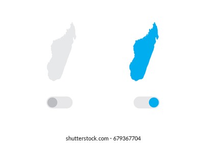 An Active and Inactive Illustrated Country Shape of  Madagascar