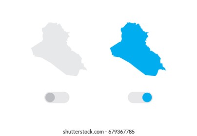 An Active and Inactive Illustrated Country Shape of  Iraq