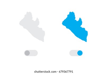 An Active and Inactive Illustrated Country Shape of  Liberia