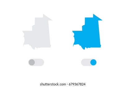 An Active and Inactive Illustrated Country Shape of  Mauritania