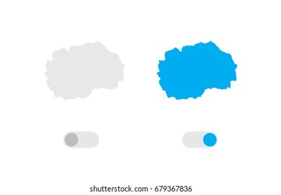 An Active and Inactive Illustrated Country Shape of  Macedonia
