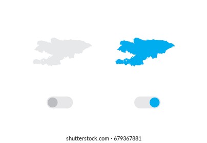 An Active and Inactive Illustrated Country Shape of  Kyrgyzstan