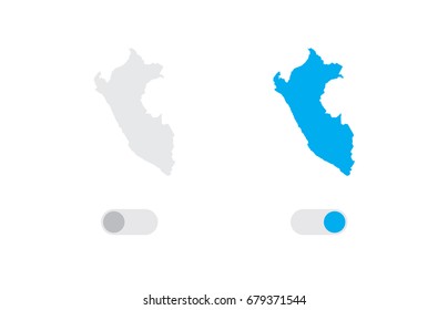 An Active and Inactive Illustrated Country Shape of  Peru