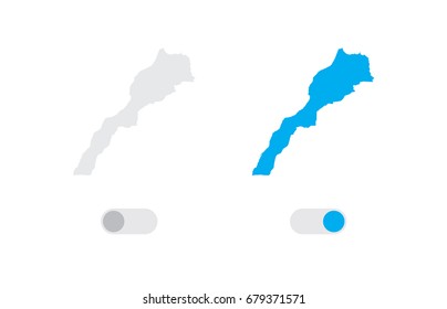 An Active and Inactive Illustrated Country Shape of  Morocco