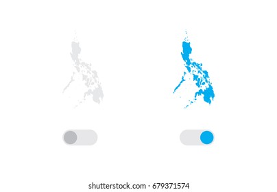 An Active and Inactive Illustrated Country Shape of  Philippines