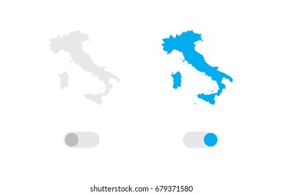 An Active and Inactive Illustrated Country Shape of Italy