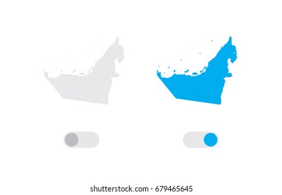 An Active and Inactive Illustrated Country Shape of  United Arab Emirates