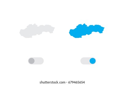An Active and Inactive Illustrated Country Shape of  Slovakia