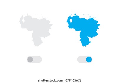 An Active and Inactive Illustrated Country Shape of Venezuela