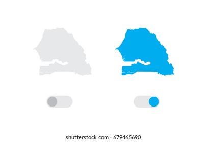 An Active and Inactive Illustrated Country Shape of  Senegal