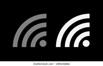 Active and Inactive WIFI Icon with a Black Background. Vector Illustration. EPS 10.