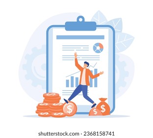 Active income, certain activity using your knowledge and skills, getting paid for work. Works, earns salary. flat vector modern illustration