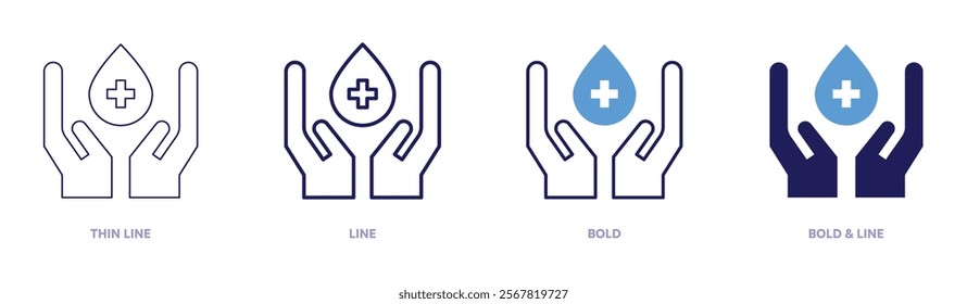 Active ingredient icon in 4 different styles. Thin Line, Line, Bold, and Bold Line. Duotone style. Editable stroke.