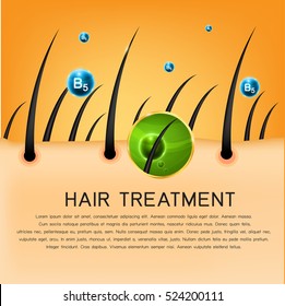Tratamiento de ingrediente activo en el cabello y el cuero cabelludo.