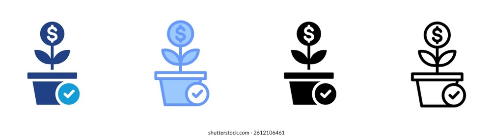 Active Investing icon set multiple style collection