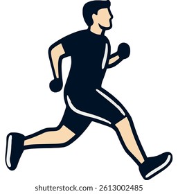 Active Jogger Engaged In Cardio Fitness Training