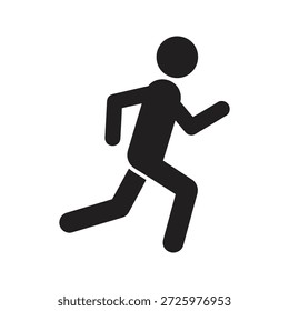 Active jogger icon running forward fitness pace for morning cardio workout health endurance and marathon training sports lifestyle motion