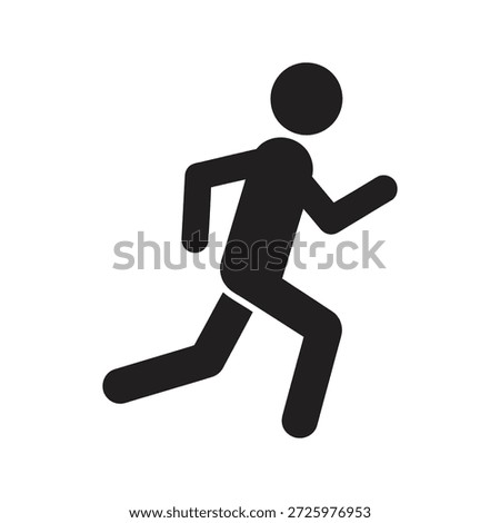 Active jogger icon running forward fitness pace for morning cardio workout health endurance and marathon training sports lifestyle motion