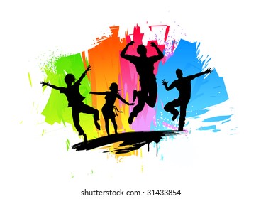 Active Jumping People Vector Illustration Stock Vector (Royalty Free ...