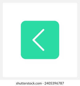 Active left arrow button UI element template. Editable isolated vector dashboard component. Flat user interface. Visual data presentation. Web design widget for mobile application with light theme