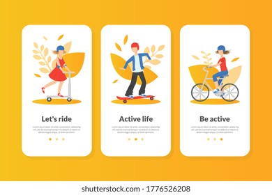 Active Life Landing Page Template, Healthy Lifestyle Website, Homepage or Mobile App Design Element Vector Illustration
