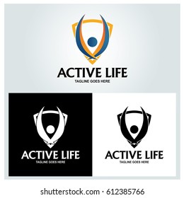 Active life logo design template. Vector illustration