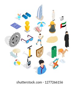 Active life position icons set. Isometric set of 25 active life position vector icons for web isolated on white background