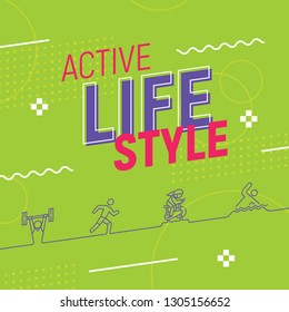 Active life style lettering - Vetorial