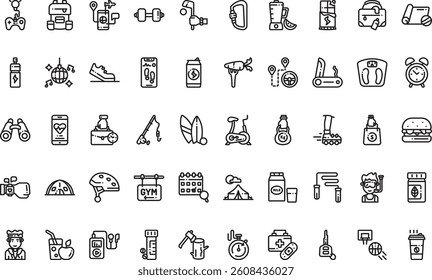 Active lifestyle icons High-Quality Vector Icons Collection with Editable Stroke. Ideal for Professional and Creative Projects