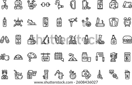 Active lifestyle icons High-Quality Vector Icons Collection with Editable Stroke. Ideal for Professional and Creative Projects