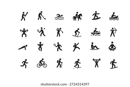 Aktives Lifestyle-Vektorsymbol-Set