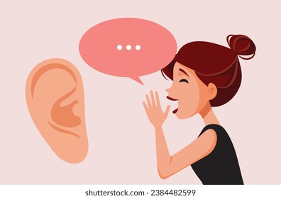 
Active Listening Conceptual Vector Image of a Woman Whispering Something
People gossiping spreading rumors talking in person
