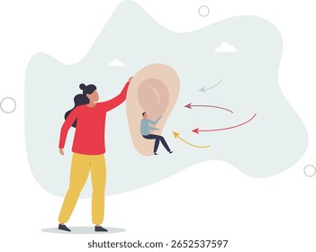 Escucha activa y escucha enfocada lo que otros dicen. Personaje Vida .
