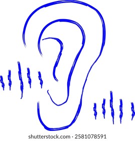 active listening icon in Doodle style