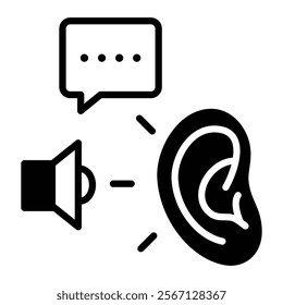 Active Listening Icon Element For Design