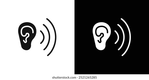 Active listening icon Flat line illustration
