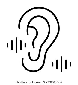 Active Listening icon line vector illustration