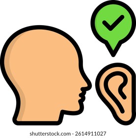 Active Listening Icon Lineal Color Vector Illustration