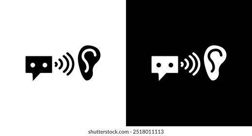 Vetor de conjunto de logotipo do ícone de escuta ativo