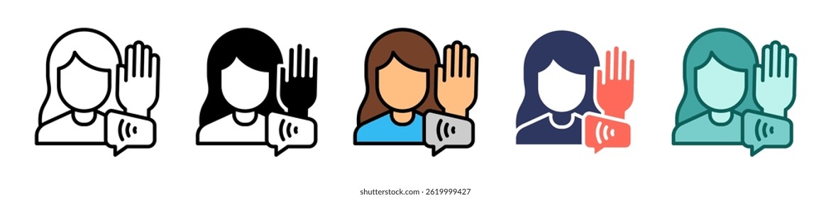 Active Listening Icon Multiple Vector Illustration