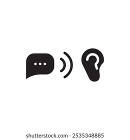 Diseño web de ícono de escucha activa en el Vector