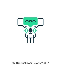 Active Listening line icon. Universal creative premium symbol. Vector sign icon logo template. Vector illustration