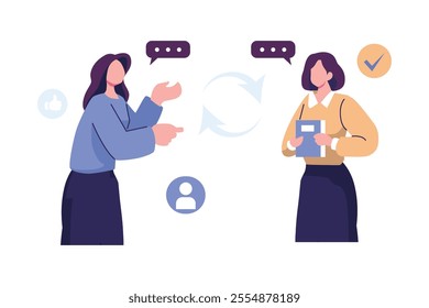 Active listening skill for business communication flat style illustration vector design