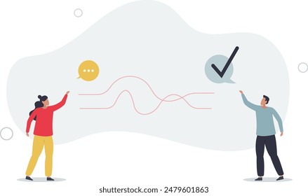 Active listening and speech hearing communication skills. Couple conversation with soft skills and ability to understand .flat illustration.