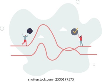 Habilidades de comunicação auditiva ativa e de fala.Conversa de casal com habilidades sociais e capacidade de entender o design info.flat com as pessoas.