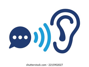 Active listening vector icon illustration. Communication skill concept. - Shutterstock ID 2215902027