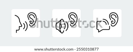 Active Listening Vector Icons In Outline Style